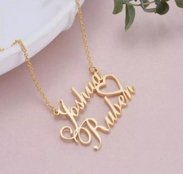 Heart Shape Couple Name Pendant
